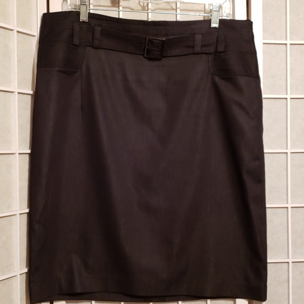 DALIA COLLECTION BLK DENIM DRESS PENCIL SKIRT SZ14